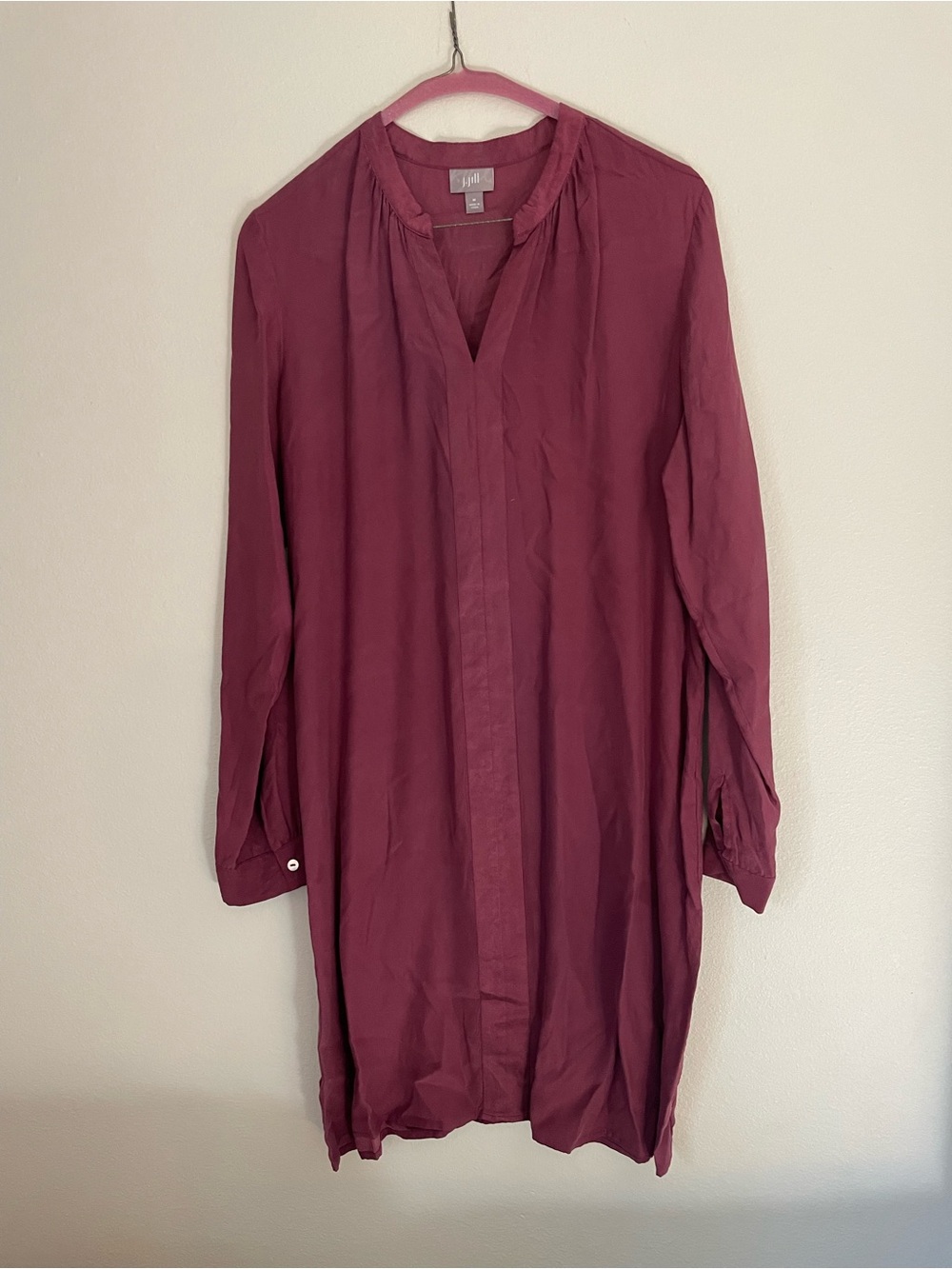 J. Jill Wine colored Long-Sleeve Tunic Dress